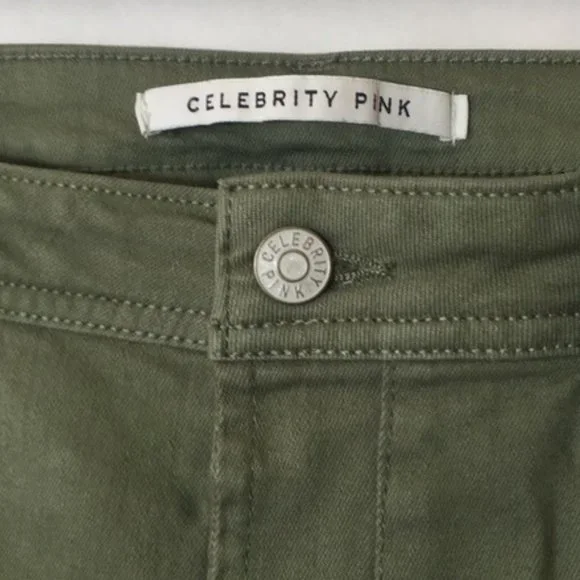 Celebrity Pink Jean Shorts Cut Off Frayed Green - Picture 3 of 8
